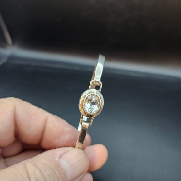 VTG Boma Sterling Silver Bracelet Bangle Clear Light Blue Stone Tested 925 USA - Picture 15 of 15